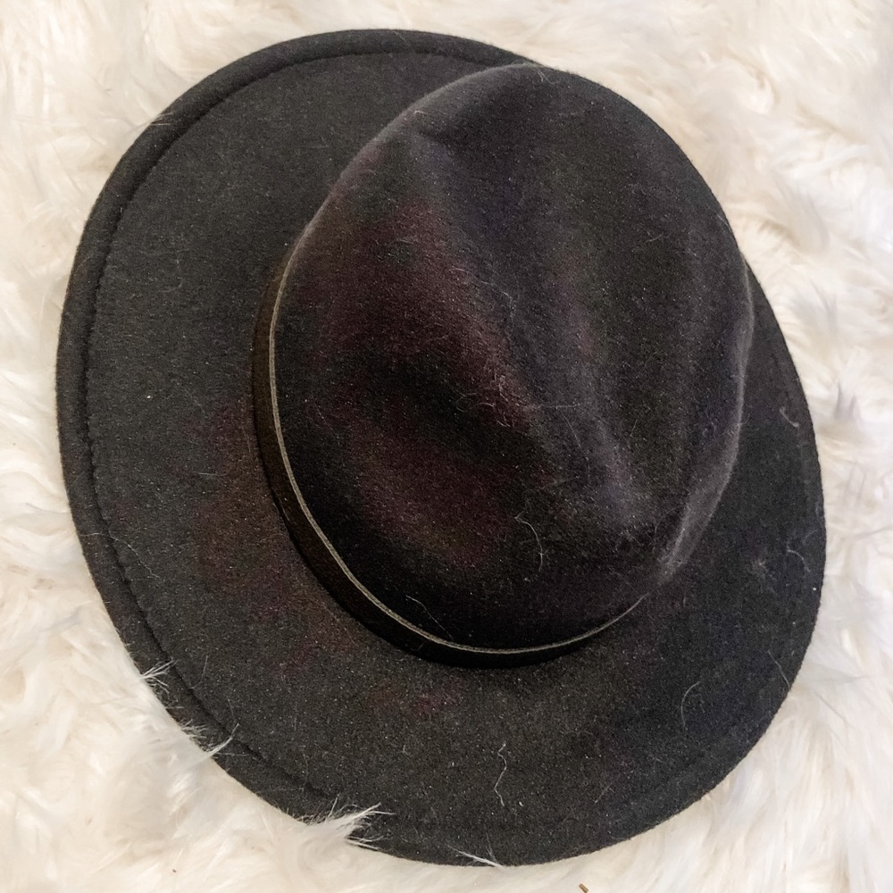 Boho/Western Style Felt Hat / Black / Belted - Picture 5 of 5